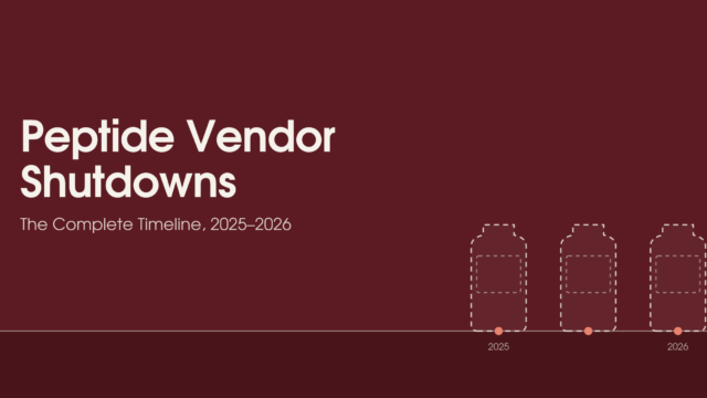 peptide vendor shutdown timeline 2025 2026